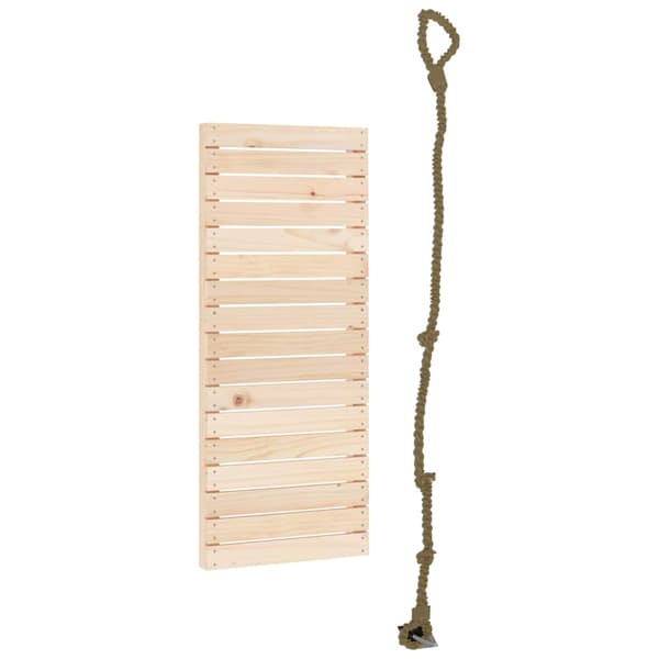 Träklättervägg 108 cm | med rep | massivt trä