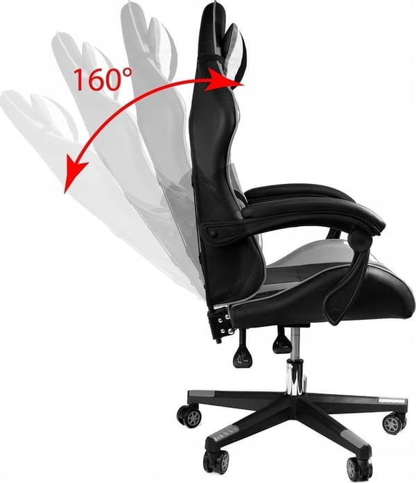 Kontorsstol ergonomisk | vit-grå-lime | ECO-läder | gaming