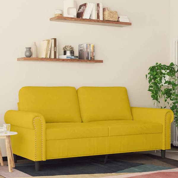 2-sitssoffa gul | 140 cm | sammet | vardagsrum