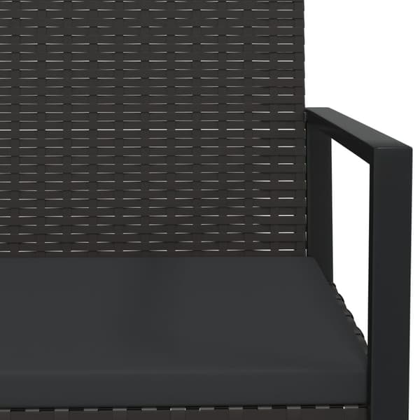 Havesæt lænestol | sort polyrattan | hynder | altan