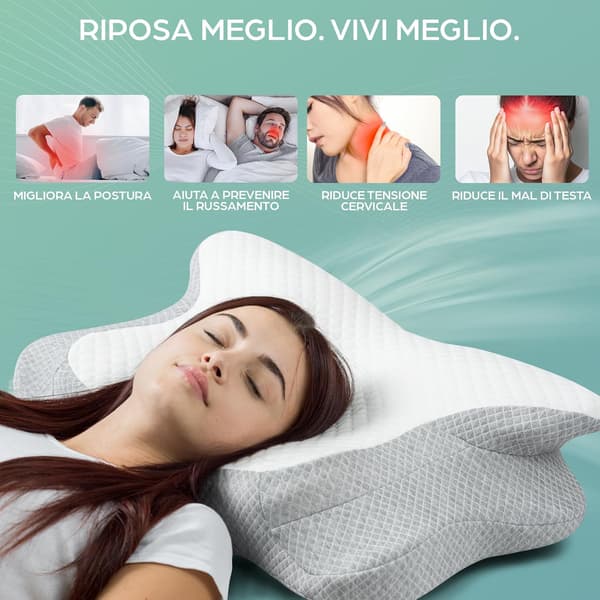 Nackkudde memory foam | anatomisk | OEKO-TEX | stöd för nacke och rygg