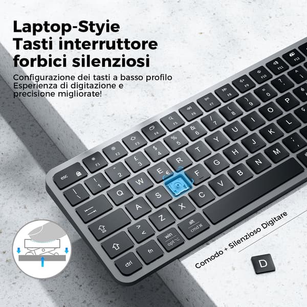 Computer-tastatur kompakt | trådløs forbindelse | flere enheder | USB-C