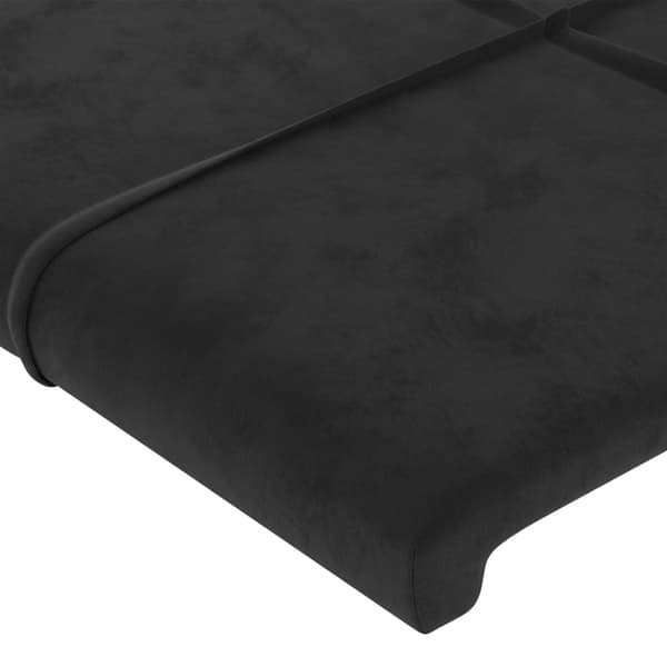 Hovedgærder fløjl | Sort | 2-pak 72x5x78/88 cm