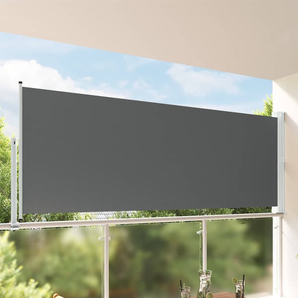 Sidemarkise 117 x 300 cm | Polyester | Jern og stål | Grå