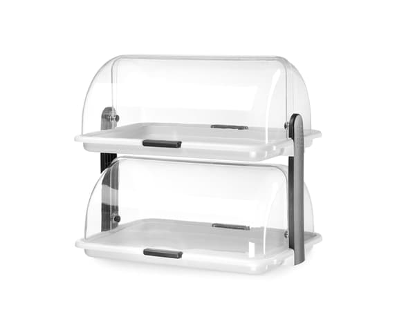 Buffetvitrin 380x260x355 mm | dubbla plan | polystyren | med rullock