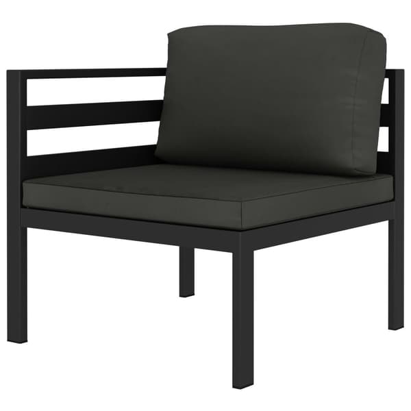 Trädgårdsmöbel 3 delar | aluminium | antracit | modulär design | kuddar
