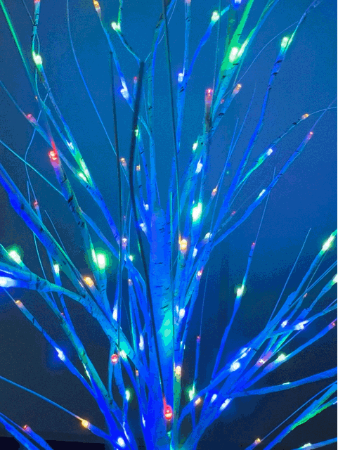 Kunsttræ birk 180 cm | 144 LED | 8 indstillinger | belysning