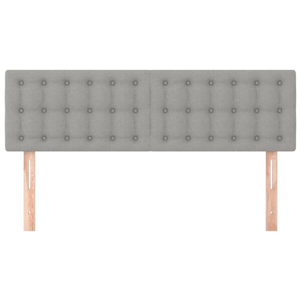 Sengegavle 2 stk | Lysegrå | 72x5x78/88 cm | Stof