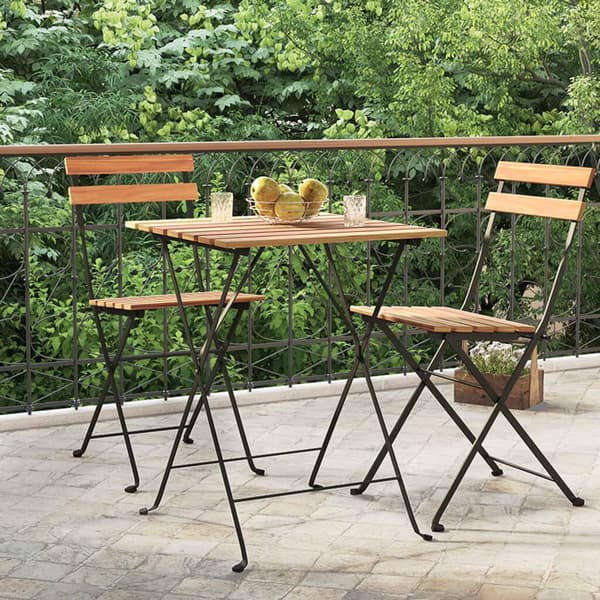 Altankantbord massiv teak | 55x54x71 cm | foldbart bord