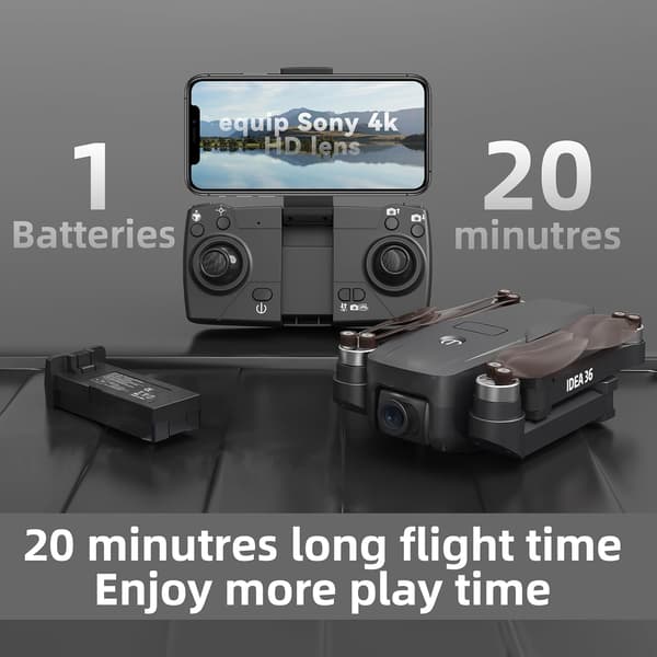 Luftfotodrone 4K-kamera | GPS-navigation | letvægtsmodel