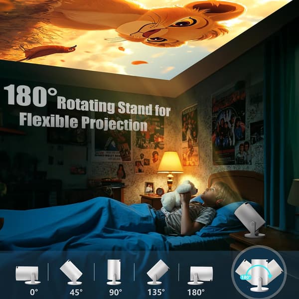 Smartprojektor O2 1080P | Android 11 | Wi-Fi 6 | Bluetooth 5.2 | 180° rotation
