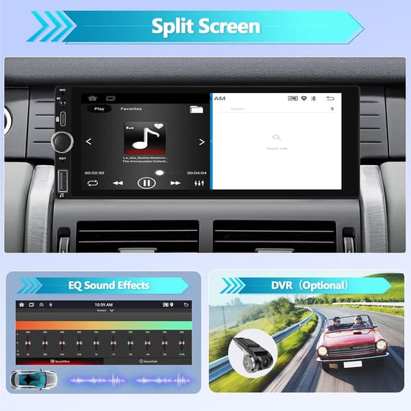 Køretøjsradio 1-DIN | Android 13 | 6,86-tommer skærm | CarPlay | Android Auto | Bluetooth
