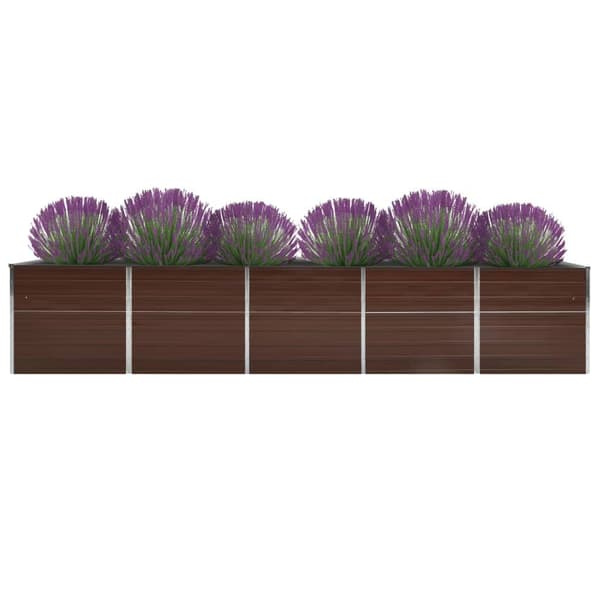 Højbed galvaniseret stål 400x80x77 cm | brun