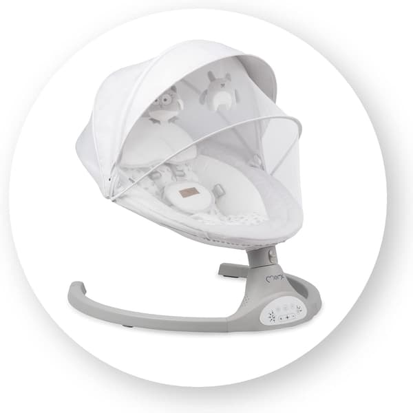 Elektrisk babysitter grå | hopfällbar | Bluetooth | 9 kg kapacitet