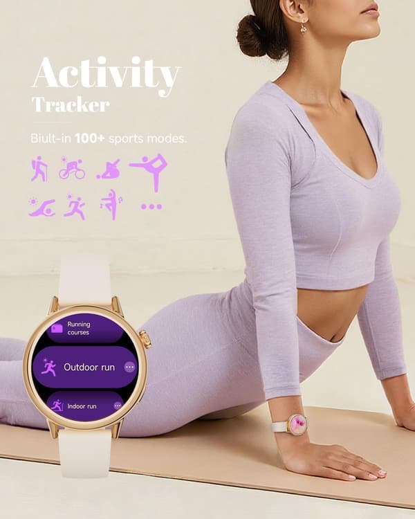 Smartwatch beige | 37mm AMOLED | fitnesstracker | kvinder