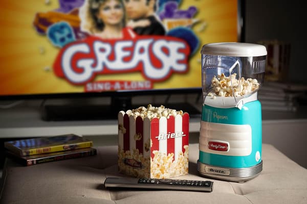 Popcornmaskine 1100W | 60g | lyseblå | elektrisk