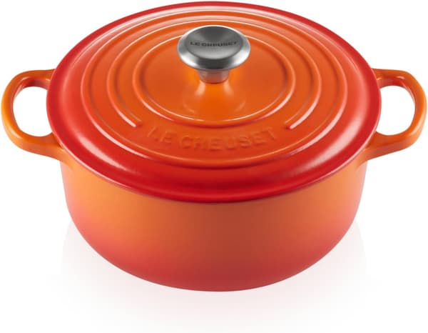 Emaljerad gryta 2.4L | Rund | 20cm | Gjutjärn | Orange
