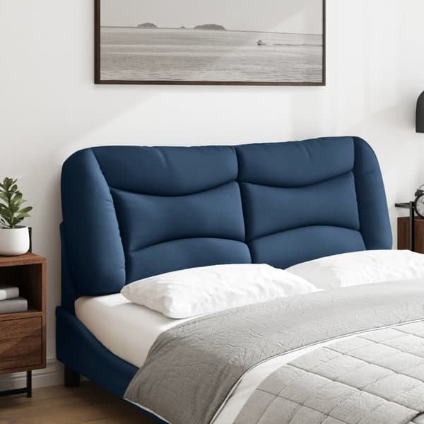 vidaXL Sänggavelkudde Tyg Blå 140 cm