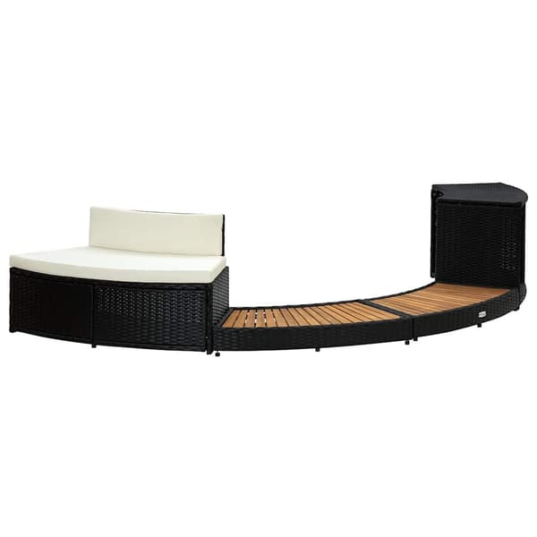 Jacuzzi-omkransning polyrattan | sort | akacietræ | spa-tilbehør