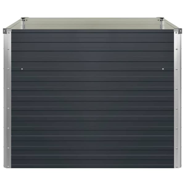 Växtlåda galvaniserat stål 100x100x77 cm | antracit | hög modell