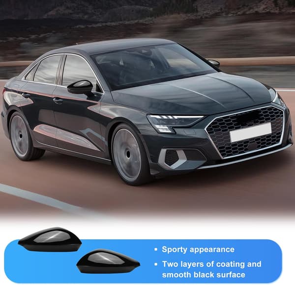Sidespejlkapper sorte | ABS-plast | Audi A3 S3 RS3 8Y 2022-2024