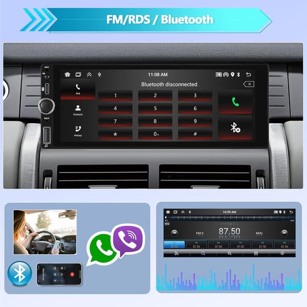 Multimedieafspiller bil | 6,86-tommer display | 1-DIN | Android 13 | CarPlay | Android Auto
