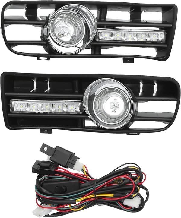 Frontgrill svart | LED-belysning | VW Golf 1997-2004 | plast