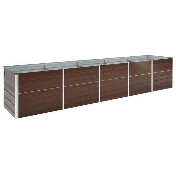 Højbed galvaniseret stål 400x80x77 cm | brun