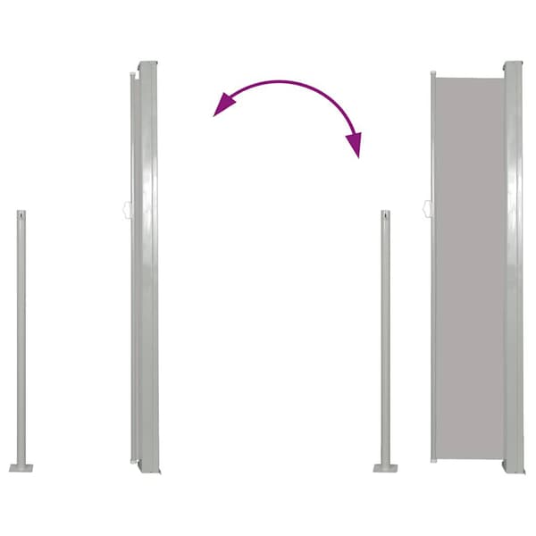 Vindafskærmning terrasse | Grå | 100x500 cm | UV-resistent polyester
