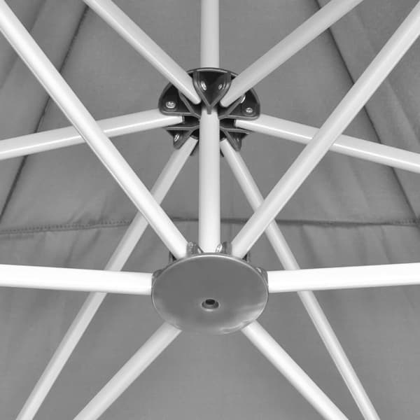 Partytält hexagonalt grått | 3,6x3,1 m | hopfällbart | stål | polyester