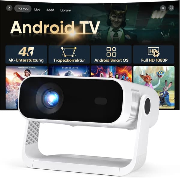 Projektor Full HD | sort | 200 tommer | Android 11 | WiFi 6