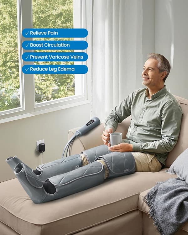 Benmassageapparat luftkompression | 6 tilstande | 4 intensitetsniveauer | fødder og lægge