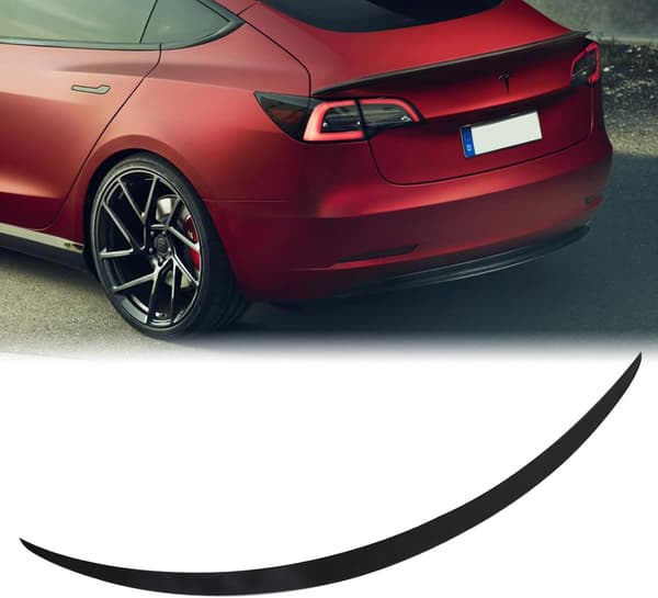 Hækspoiler Tesla Model 3 | Glossy Carbon Look | Aerodynamisk vinge | Sort