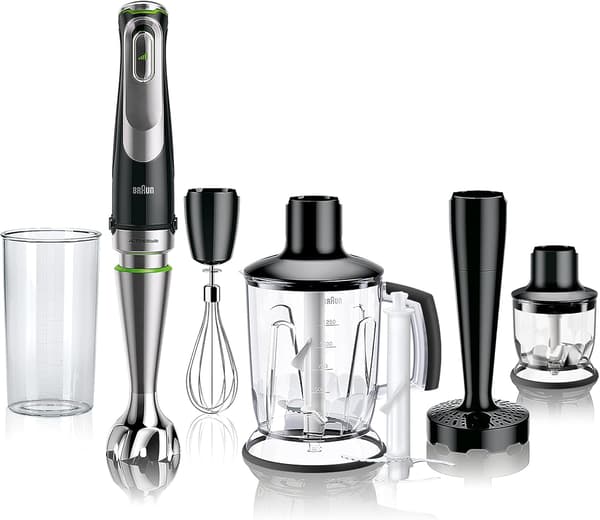 Stavblender 6-i-1 | 1200W | sort rustfrit stål | med tilbehør