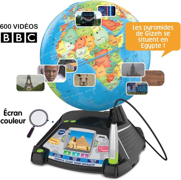 Interaktiv videoglobus | Fransk version | 5 timer BBC-video | Pekepen | Læringsværktøj