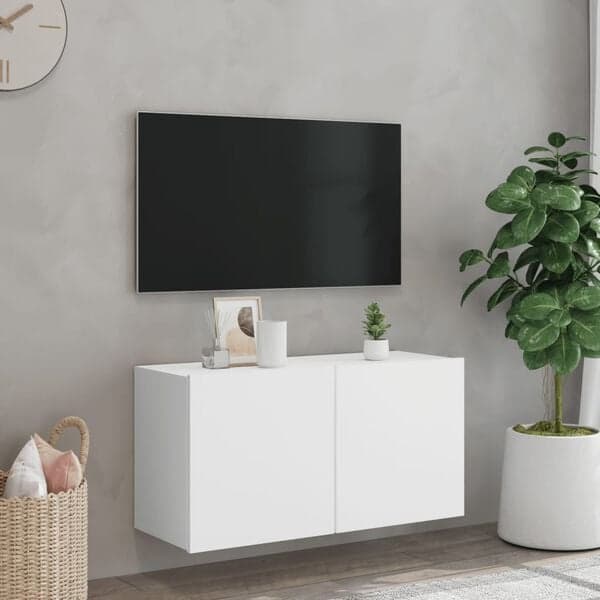 Vardagsrumsskåp vit 80x30x41 cm | väggmonterad modell