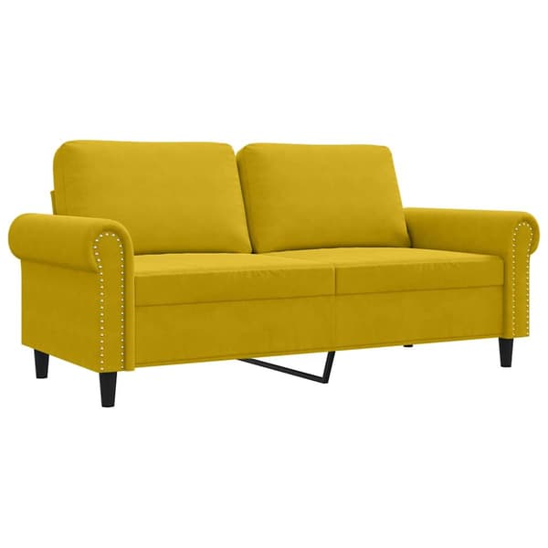 2-sitssoffa gul | 140 cm | sammet | vardagsrum