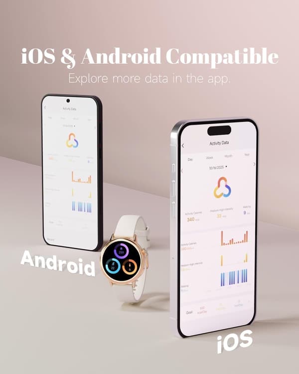 Smartwatch beige | 37mm AMOLED | fitnesstracker | kvinder