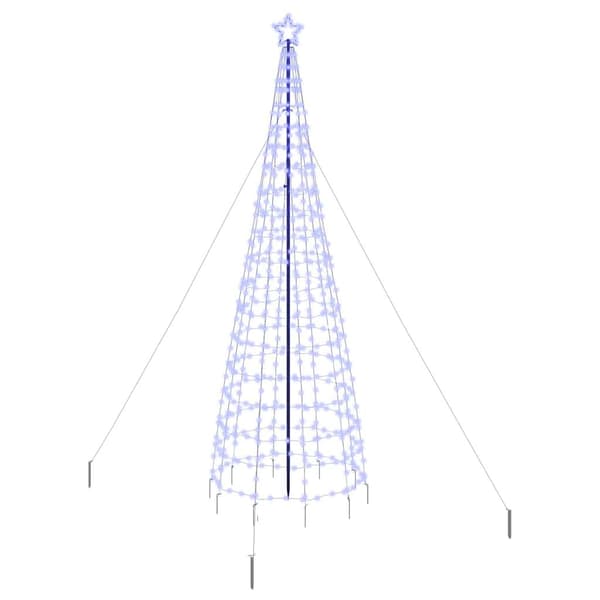 Havepynt jul 400 cm | blåt LED-træ | 800 lys | jern