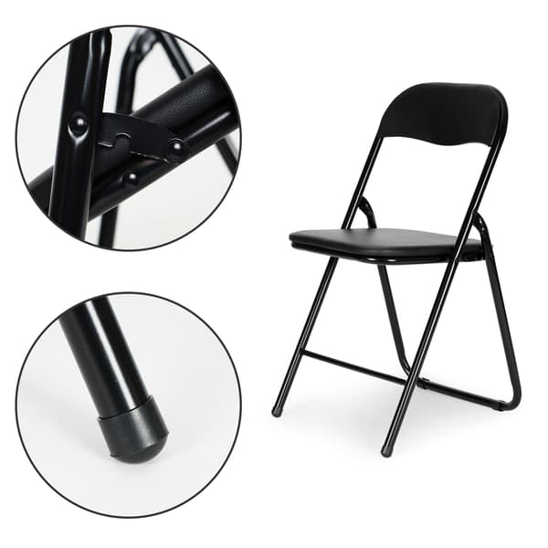 Fällstolar 4-pack | Svart | 77,5x43x43,5 cm | Metall