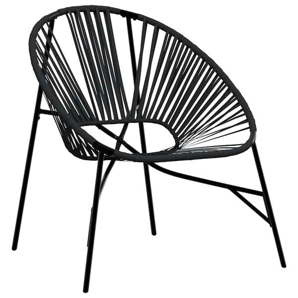 Stabelstol polyrattan sort | havemøbel | pulverlakeret stel