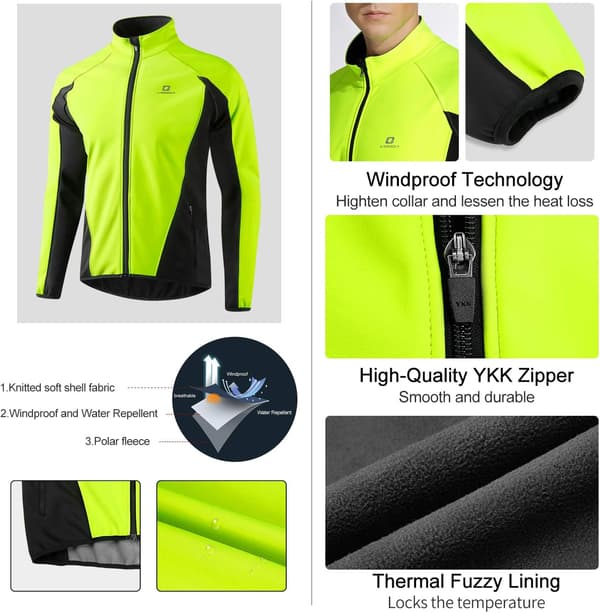 Vinterjacka cykling | Herr | Thermo softshell | Vind- och vattenavvisande