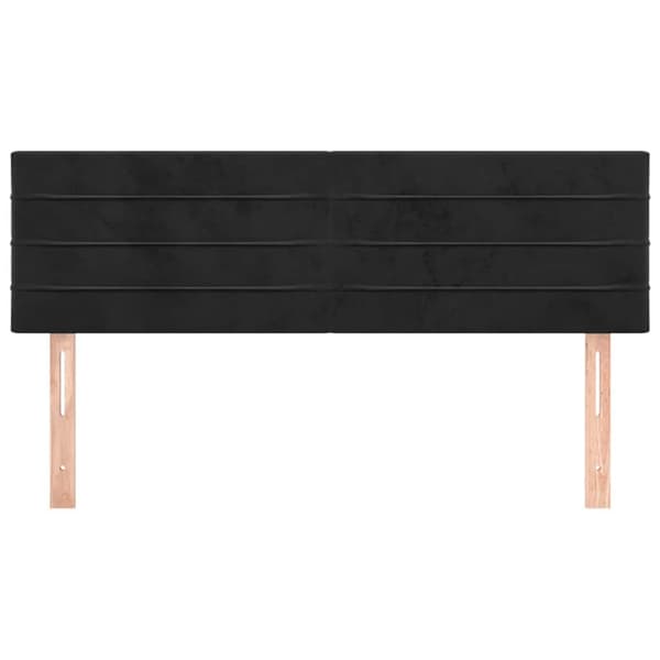 Fløjls-sengegavl sort 2-pak | 72x5x78/88 cm
