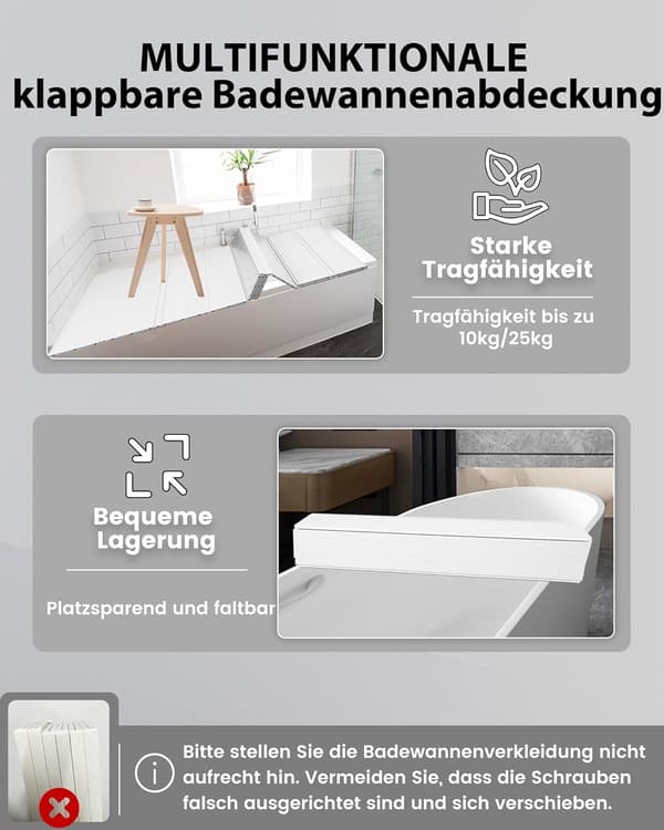 Badkarslock PVC vit | 70x170cm | 7mm | vikbart | vattentätt