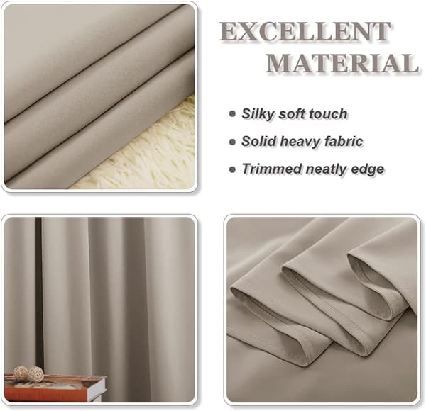 Mörkläggningsgardiner sand | 140x280 cm | 2-pack | Termisk isolering