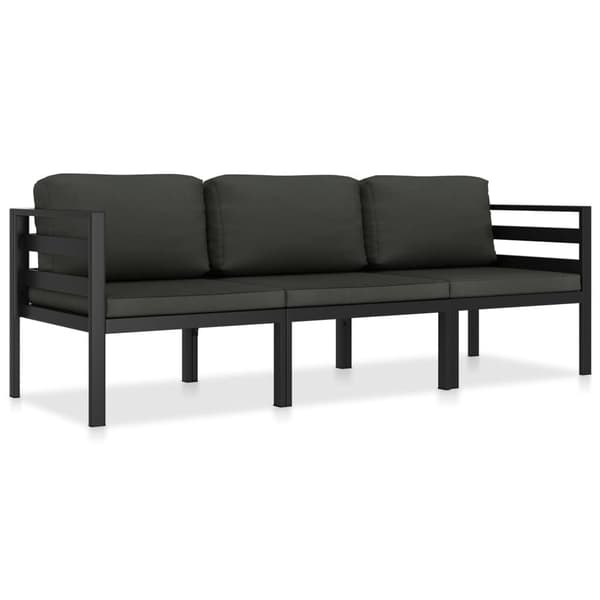 Trädgårdsmöbel 3 delar | aluminium | antracit | modulär design | kuddar