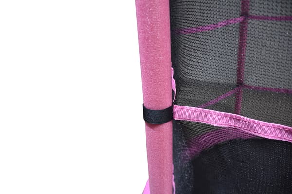 Hoppmatta 140 cm rosa | barnstudsmatta | inklusive skyddsnät