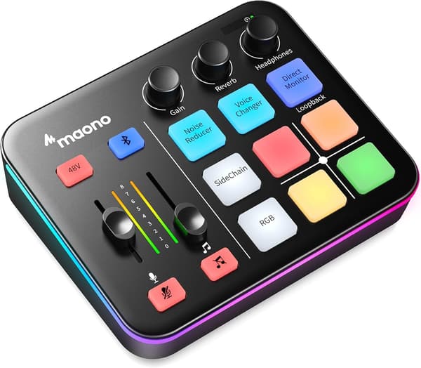 PC-mixer streaming | XLR-lydkort | 48V fantomstrøm | kompakt model