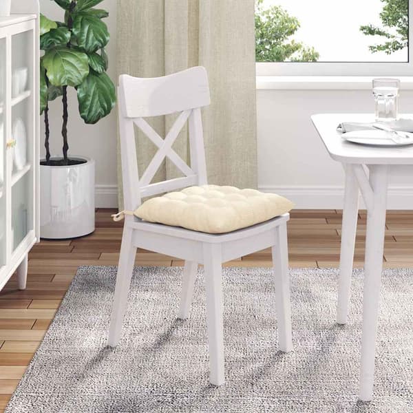 Stolsdynor 4-pack | Bomull | 40x40x6 cm | Gräddvit