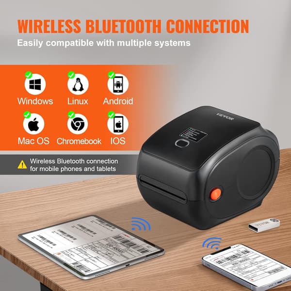 Kontorprinter til labels | Bluetooth | 300 dpi | USB | 150 mm/s | 4x6